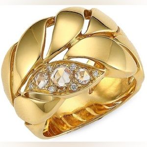 MARIA CANALE Petal 18K Yellow Gold & Diamond Ring